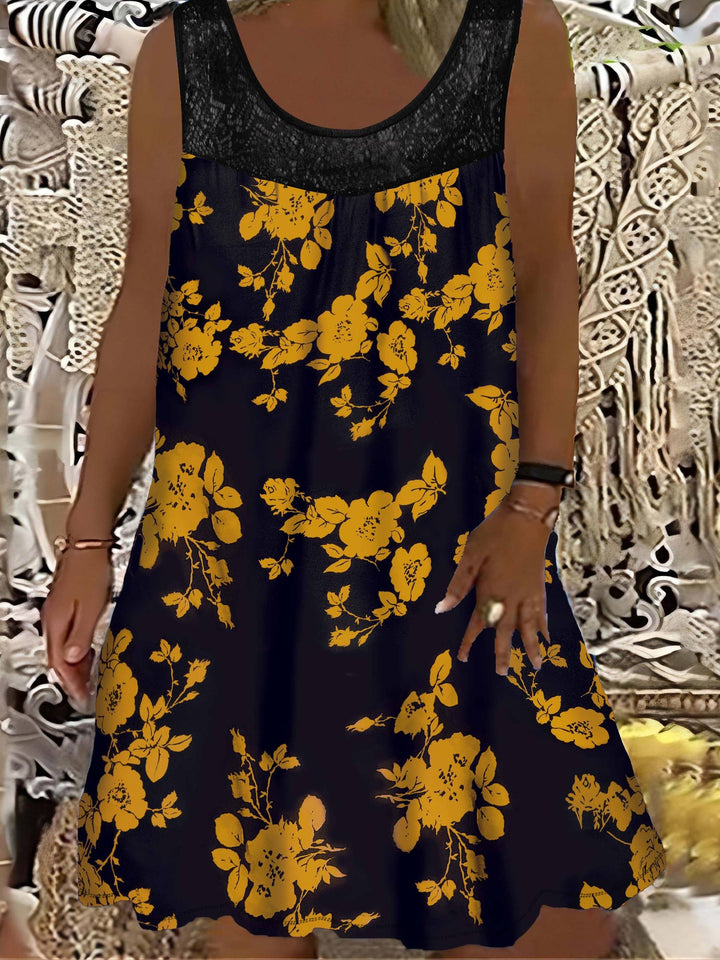 Samudri - Vestido Maxi largo Sem Mangas Com Gola Redonda