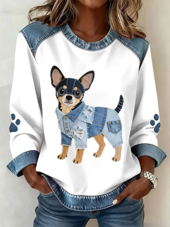 Lilah - Camisola Com Estampado De Dachshund E Patchwork