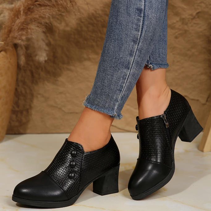 Sunchica - Sapatos De Salto Alto Confortáveis Com Fecho De Correr