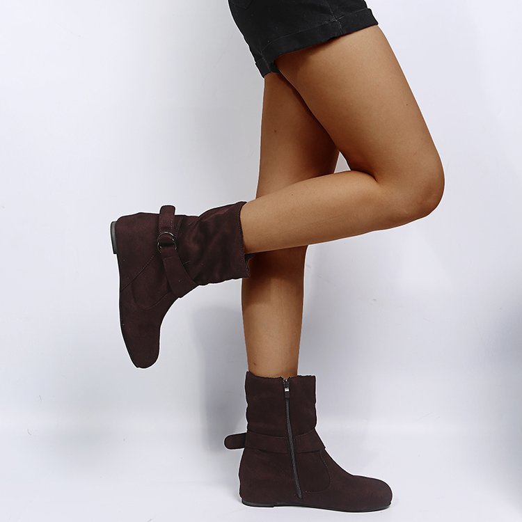 Erendyra - Botas De Tornozelo Com Tira Com Fivela E Fecho Lateral