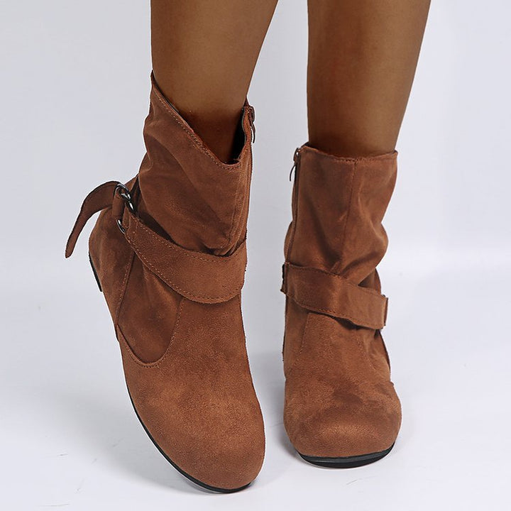 Erendyra - Botas De Tornozelo Com Tira Com Fivela E Fecho Lateral