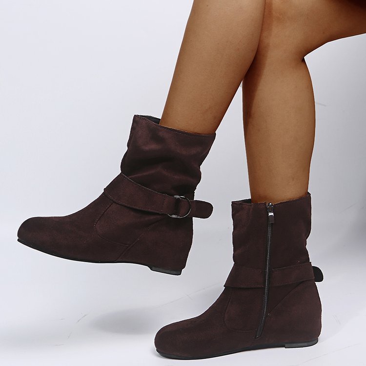 Erendyra - Botas De Tornozelo Com Tira Com Fivela E Fecho Lateral
