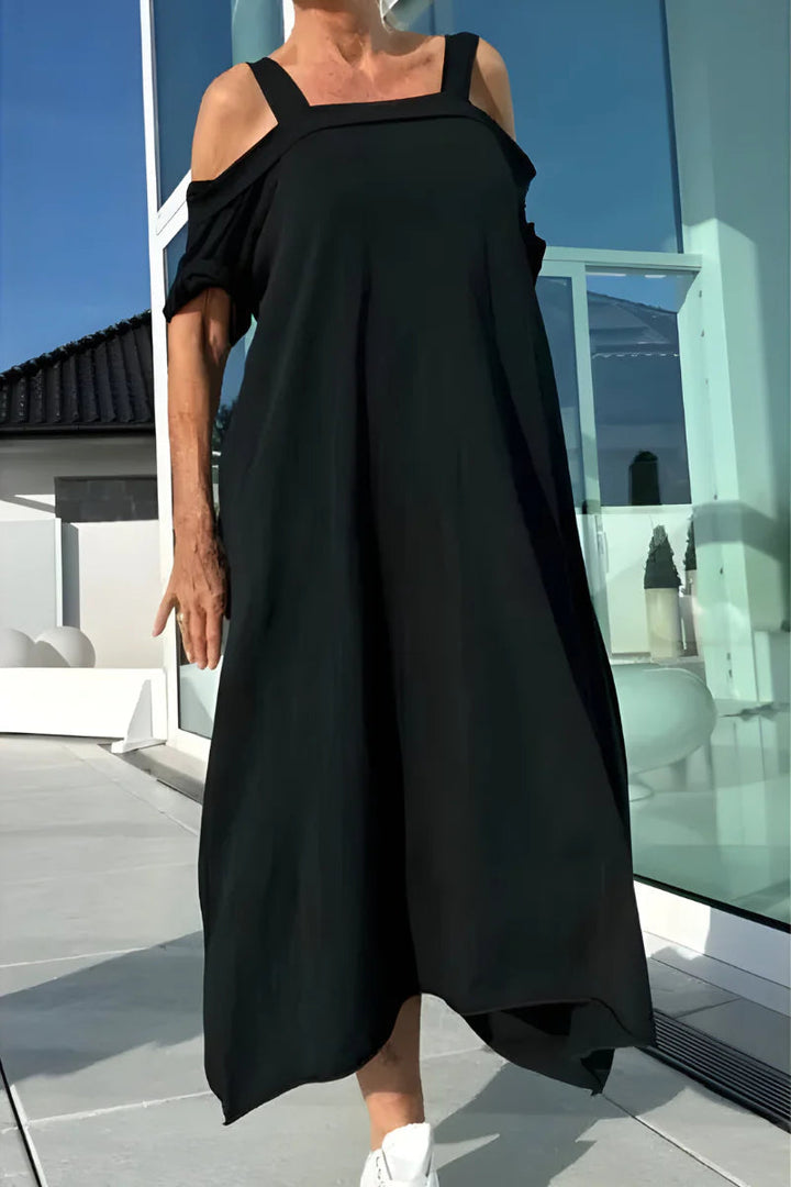 Vathsala - Vestido de Verão Comprido Com Ombros à Vista