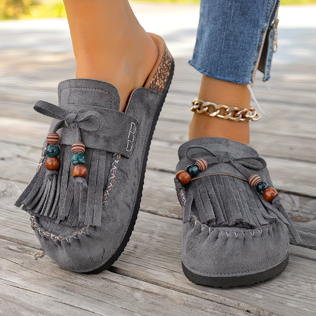 Mehra - Mocassins de Camurça Estilo Boémio