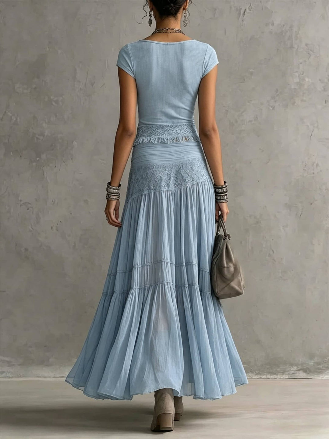 Kylisa - Conjunto De Top Elegante e Saia Boho