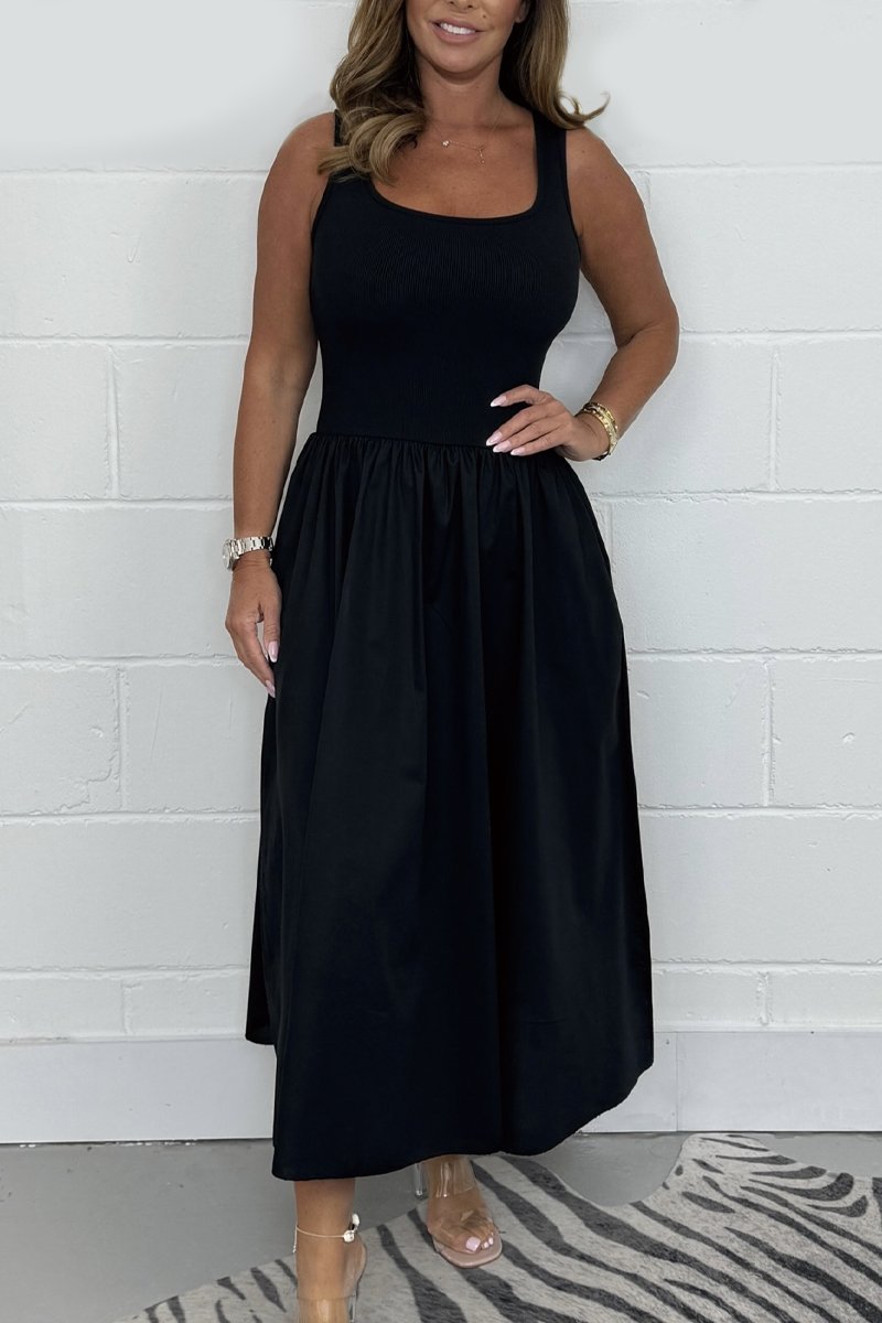 Cristiana - Vestido sem mangas com Decote Quadrado