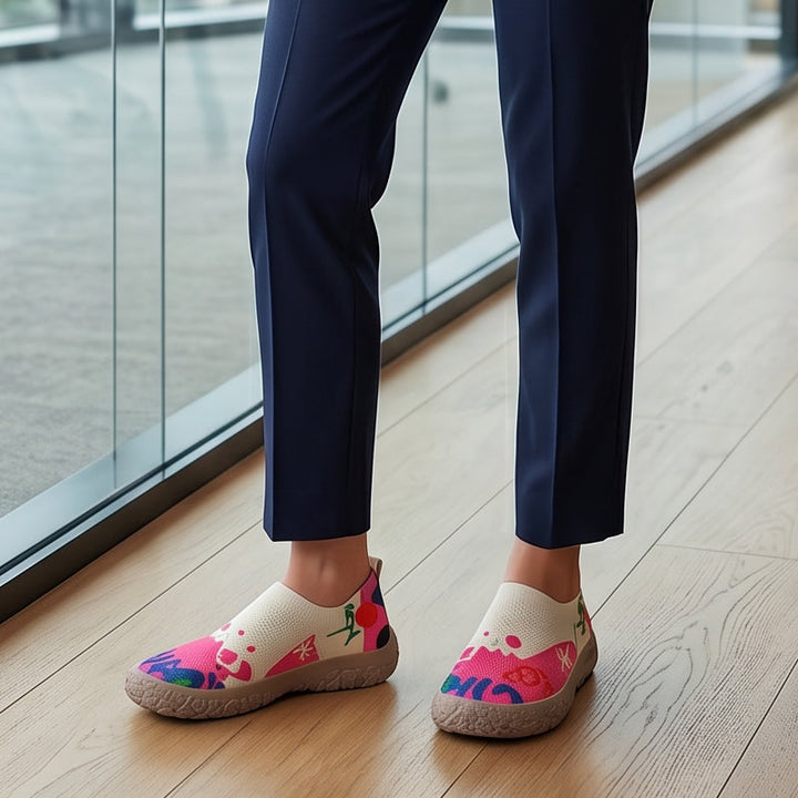 Farhia - Sapatos Casuais Sem Atacadores Com Estampado Artístico