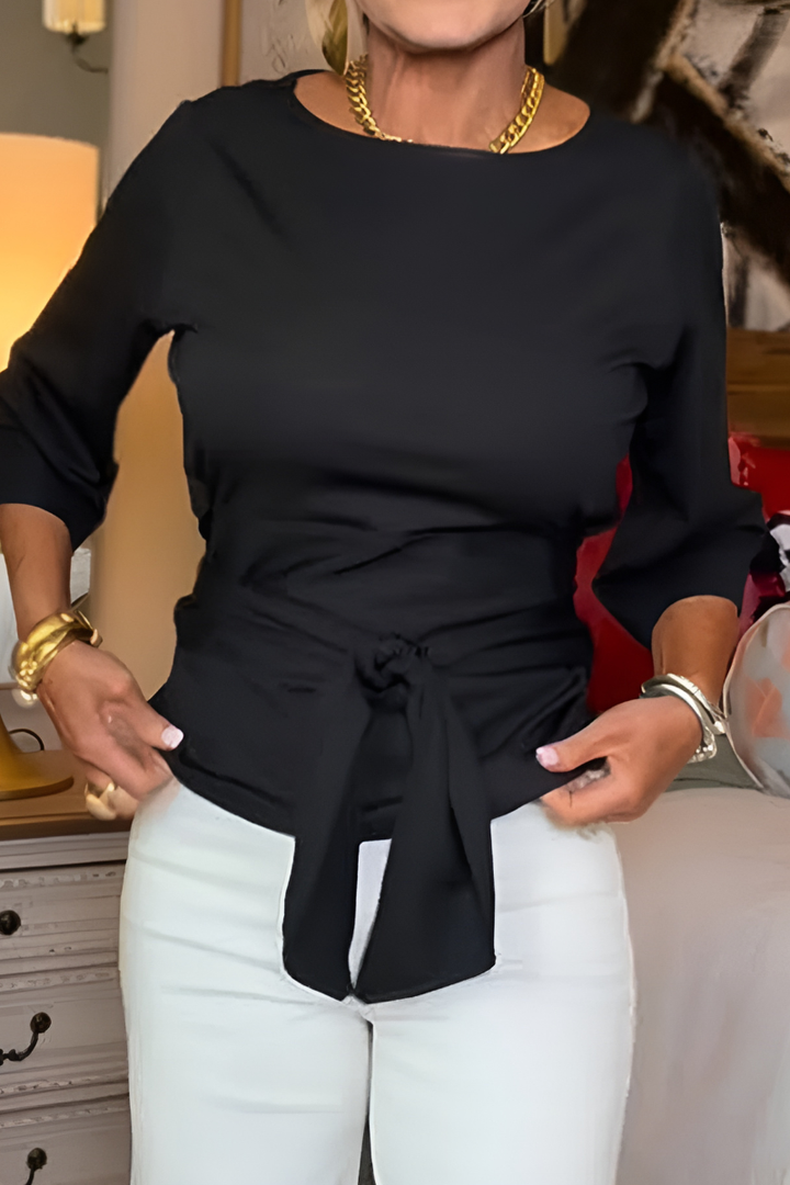 Shaniera - Top Elegante Com Laço Na Cintura