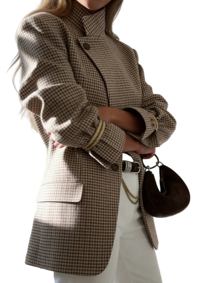 Clodagh - Blazer Estruturado Xadrez Vintage