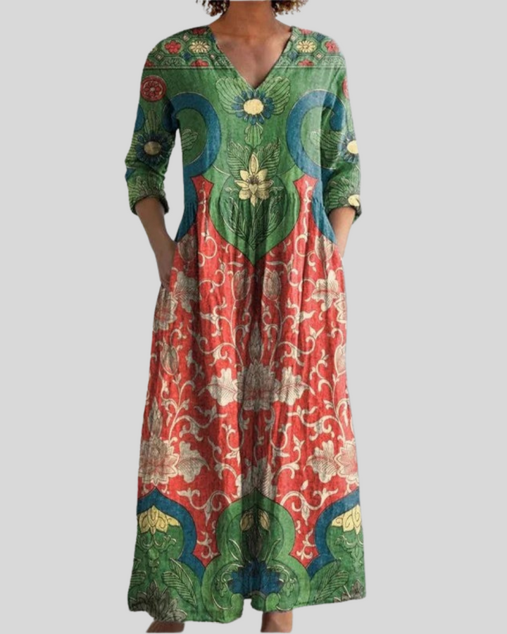 Bernadine - Vestido Maxi Floral Vintage