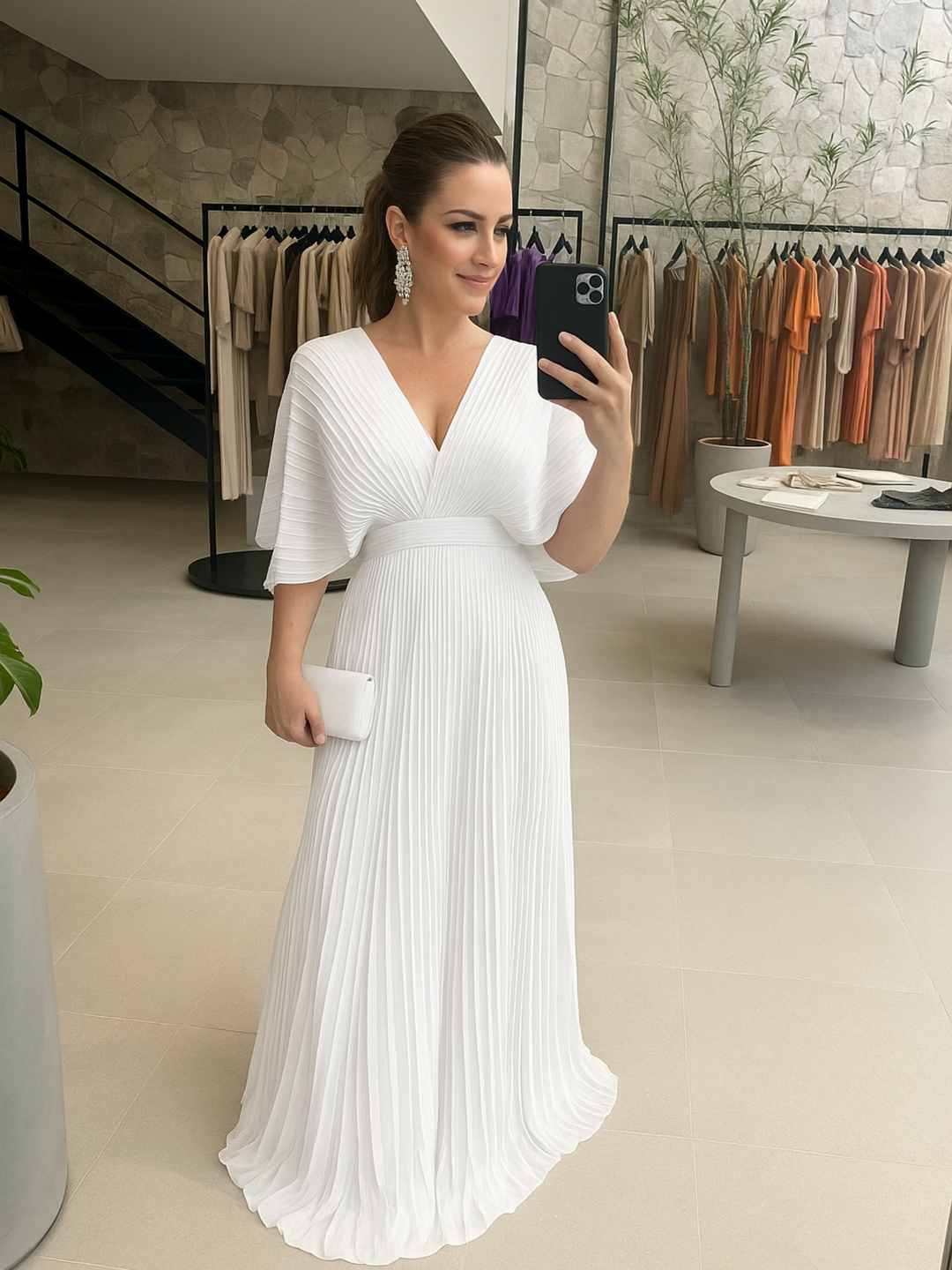 Valerija - Vestido Maxi Plissado Vibrante