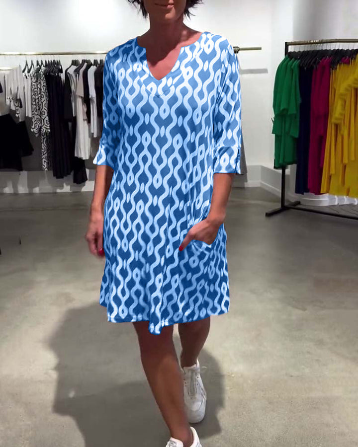 Salvinia - Vestido casual com gola Redonda e Estampado