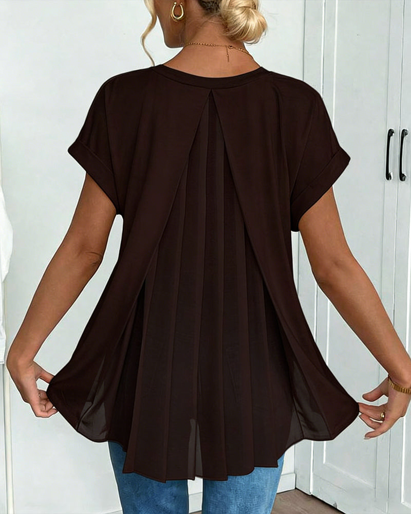 Liyanna - Camiseta de Manga Curta em Patchwork