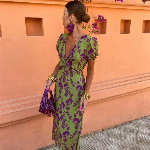 Ilze - Vestido Longo Com Estampado Floral