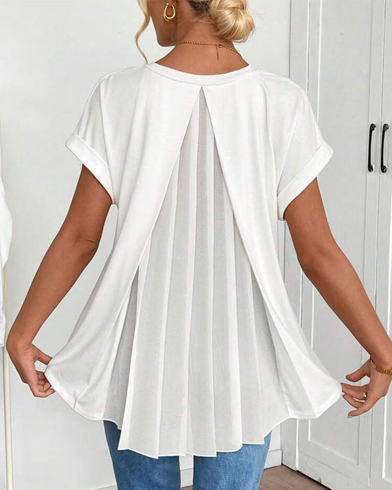 Liyanna - Camiseta de Manga Curta em Patchwork