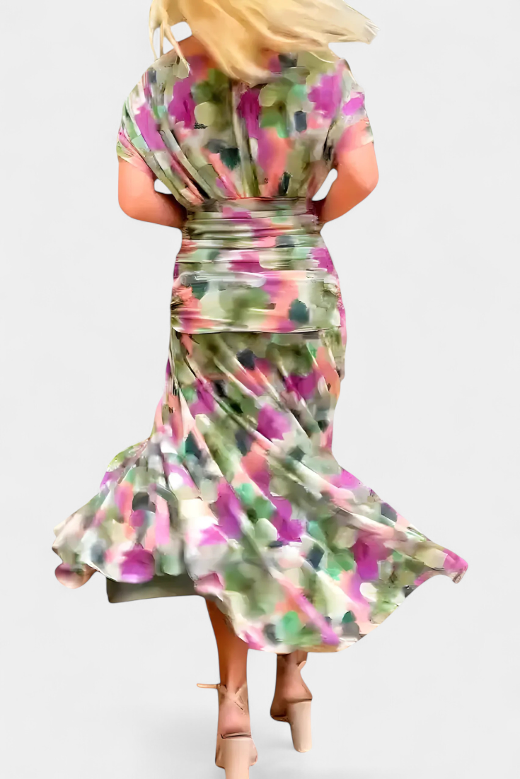 Lordanka - Vestido Comprido Com Decote Em V e Padrão Floral
