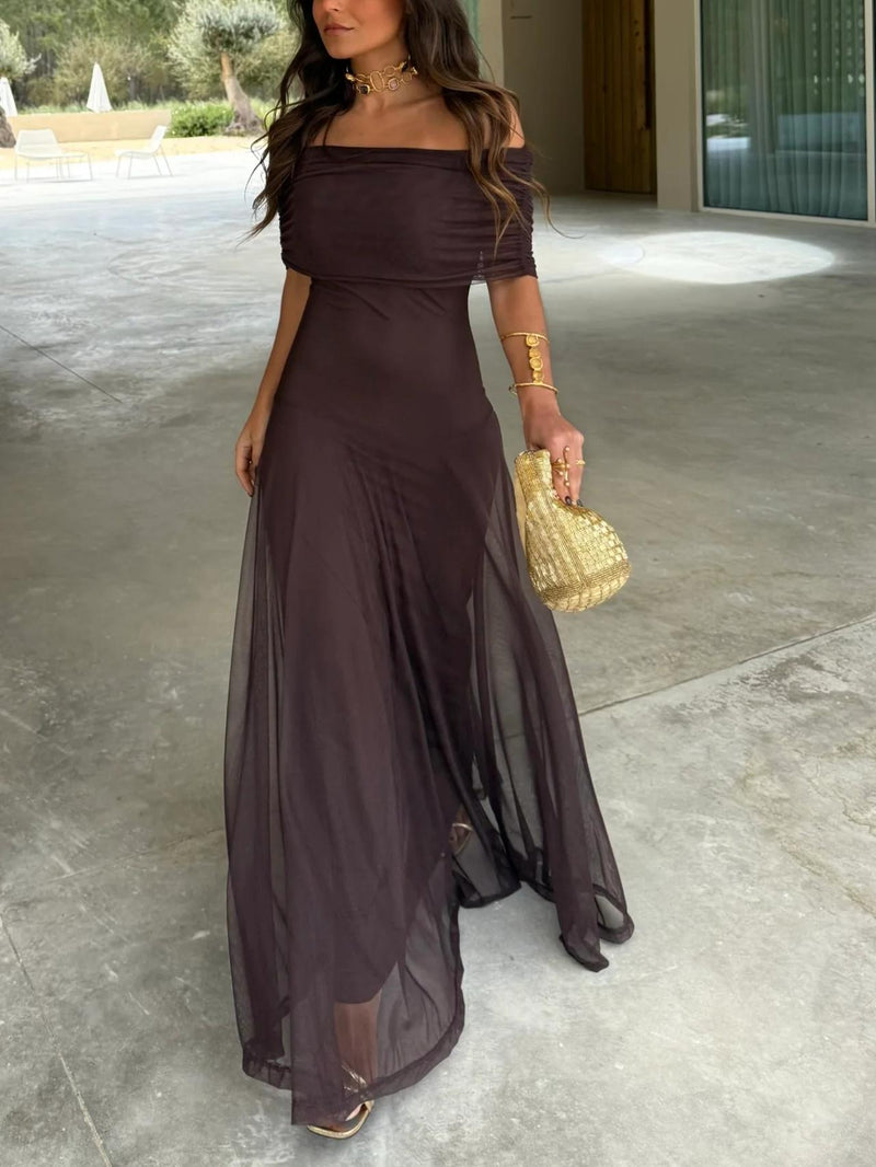 Dainia - Vestido Maxi De Malha Com Um Ombro