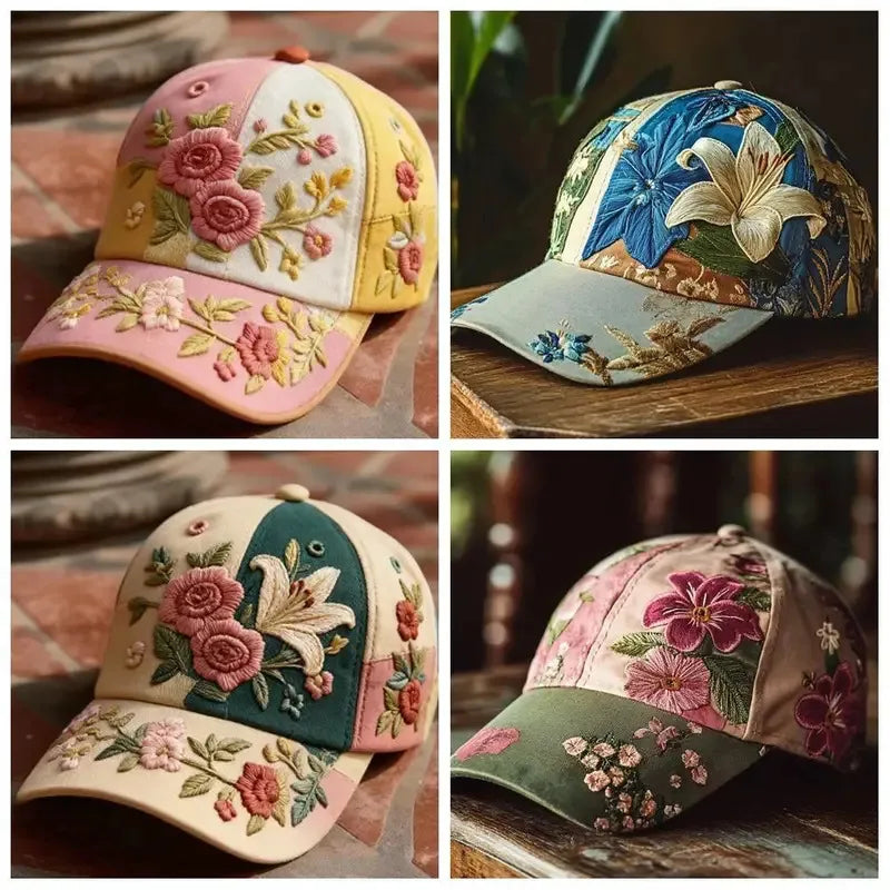 Virinia - Boné Com Bordado Floral