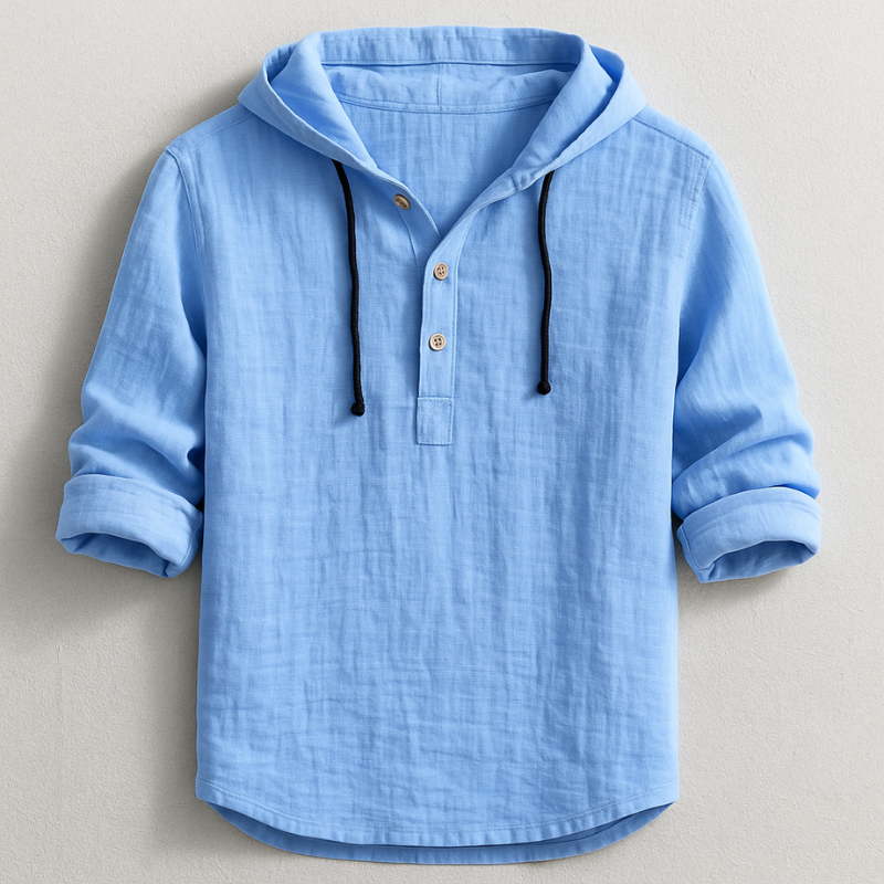 Bradley - Camisa Elegante de Manga Comprida com Capuz