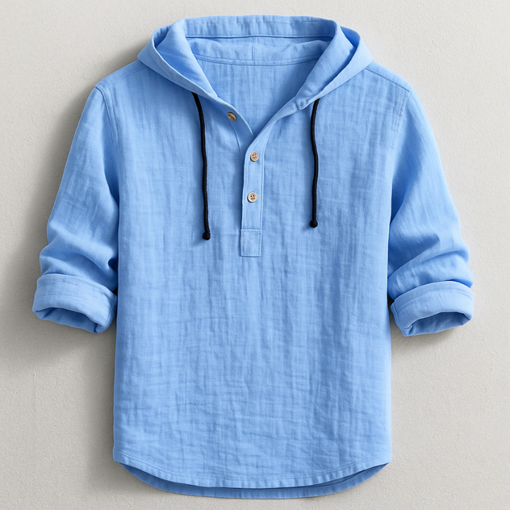 Bradley - Camisa Elegante de Manga Comprida com Capuz