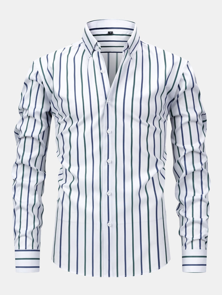 Burt - Camisa de Manga Comprida às Riscas com Botões