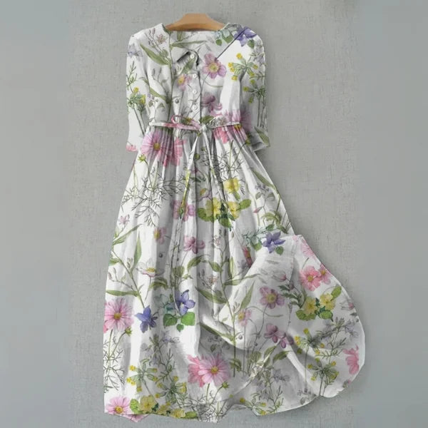 Triinu - Vestido Floral De Verão Com Corte Em A