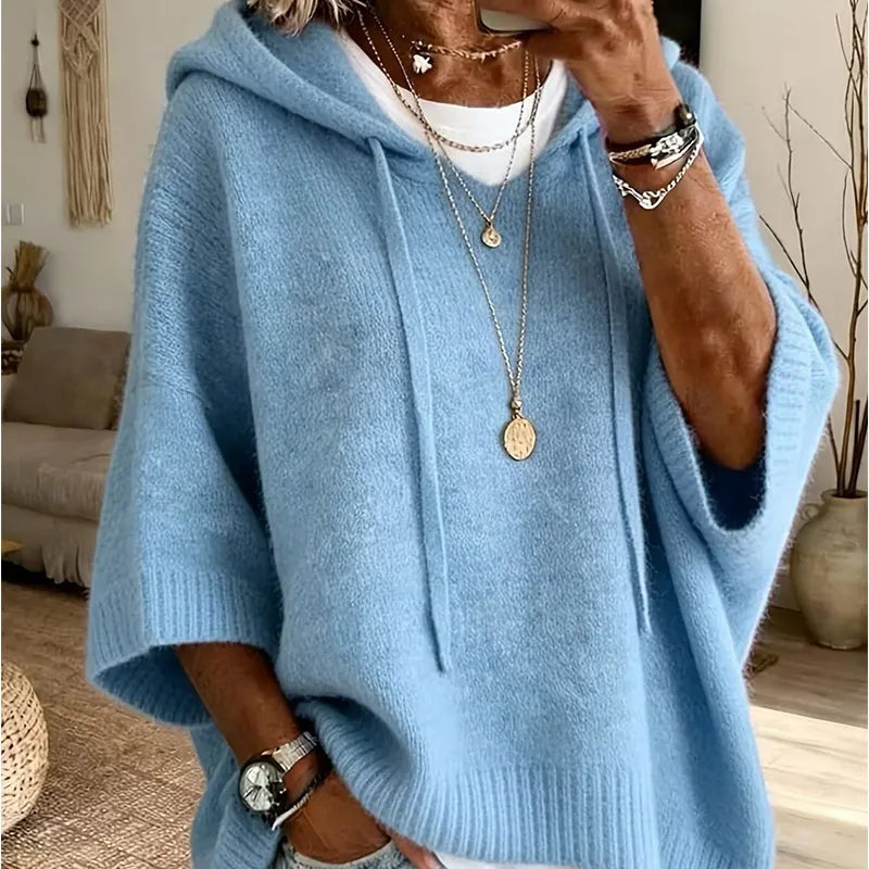 Kinala - Camisola Com Capuz De Malha Oversized Com Cordão