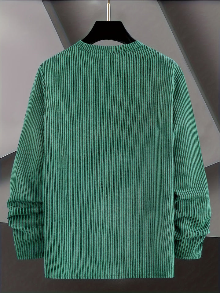 Dionisio - Camisola de Malha Canelada com Gola Redonda