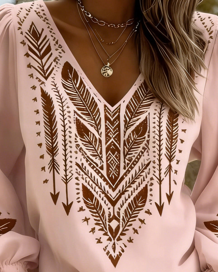 Grazina - Blusa Folgada Com Gola em V