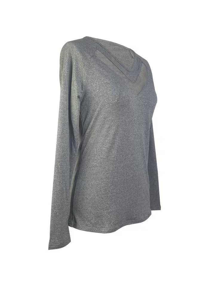 Mesha - Camisola De Manga Comprida Com Decote Em V E Inserção Em Malha
