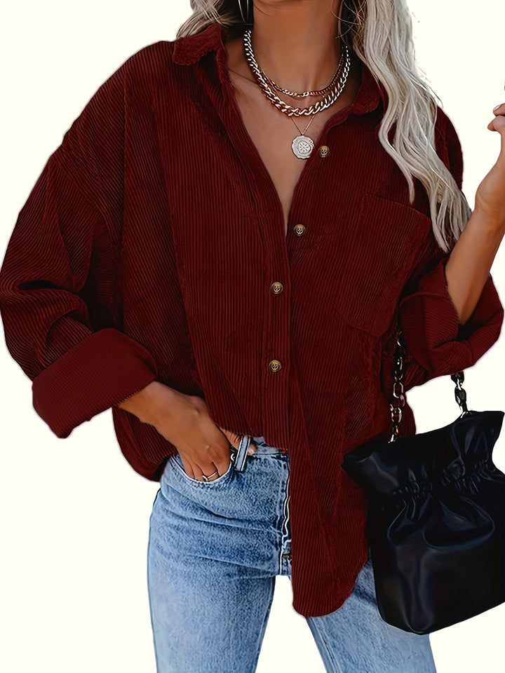 Gliosmar - Camisa De Manga Comprida De Primavera Com Bolso