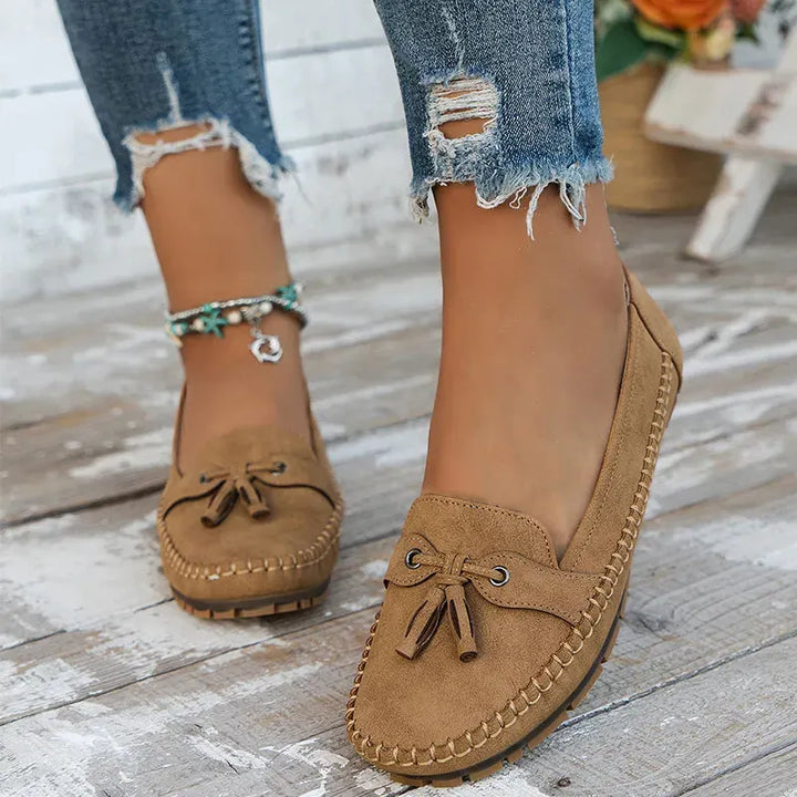 Patamon - Mocassins Confortáveis Com Laços Vintage Suaves