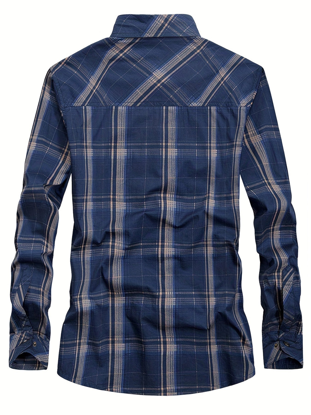 Thimos - Camisa de Manga Comprida Xadrez com Vários Bolsos