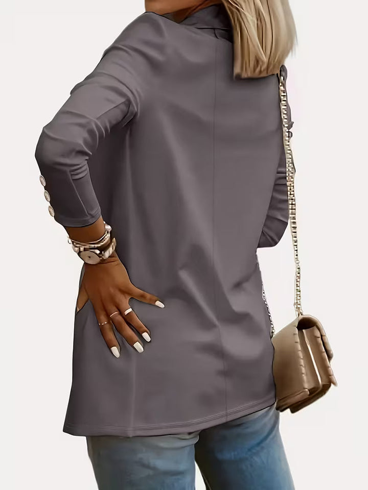 Nikia - Blazer De Manga Comprida Com Botões Decorativos