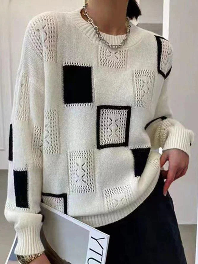 Aniska - Camisola De Malha Com Padrão Em Blocos