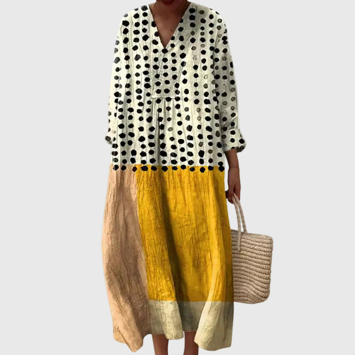 Elyana - Vestido Midi Oversized Com Decote em V