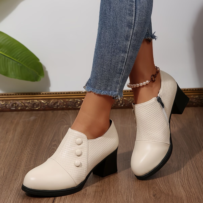 Sunchica - Sapatos De Salto Alto Confortáveis Com Fecho De Correr