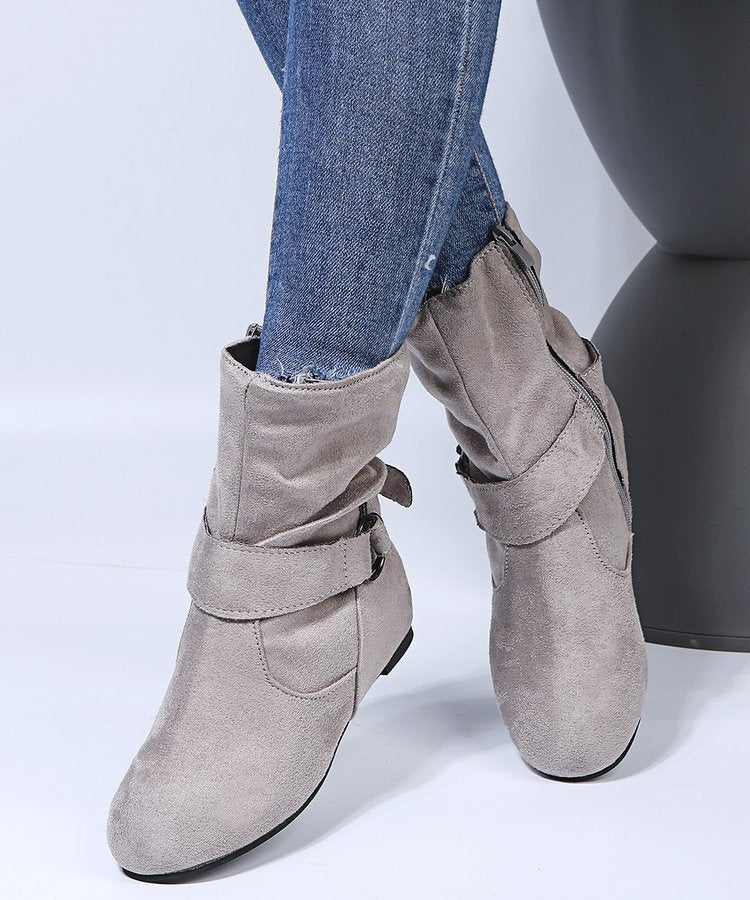 Erendyra - Botas De Tornozelo Com Tira Com Fivela E Fecho Lateral