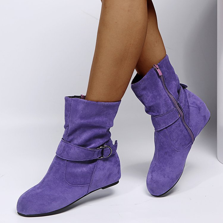 Erendyra - Botas De Tornozelo Com Tira Com Fivela E Fecho Lateral