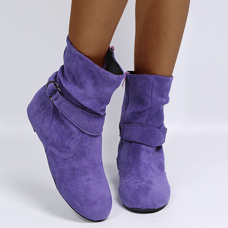 Erendyra - Botas De Tornozelo Com Tira Com Fivela E Fecho Lateral