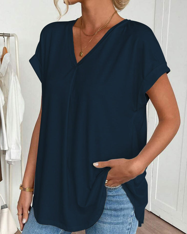 Liyanna - Camiseta de Manga Curta em Patchwork