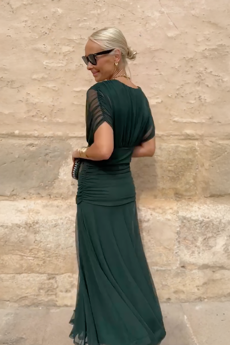 Nefeli - Vestido Maxi Elegante Com Decote Em V Para Festas