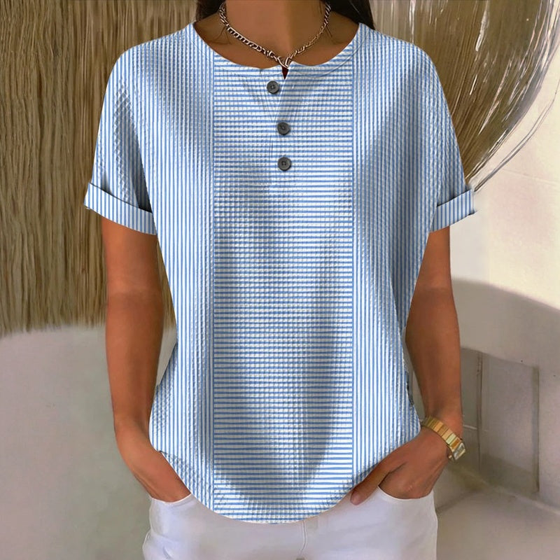 Lessie - Blusa Casual às Riscas