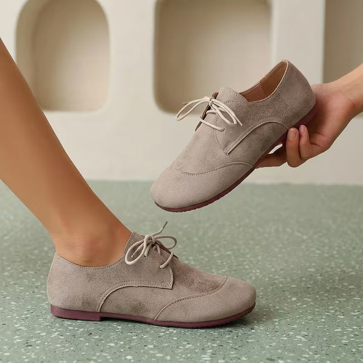 Zuniya - Sapatos Confortáveis de Cunha Baixa Com Atacadores