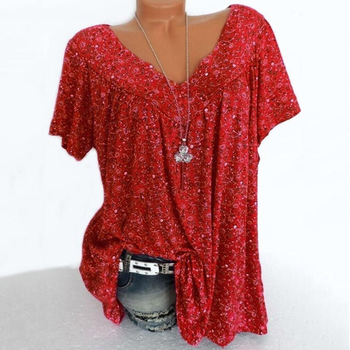 Sarita - Blusa De Manga Curta Com Estampado Floral