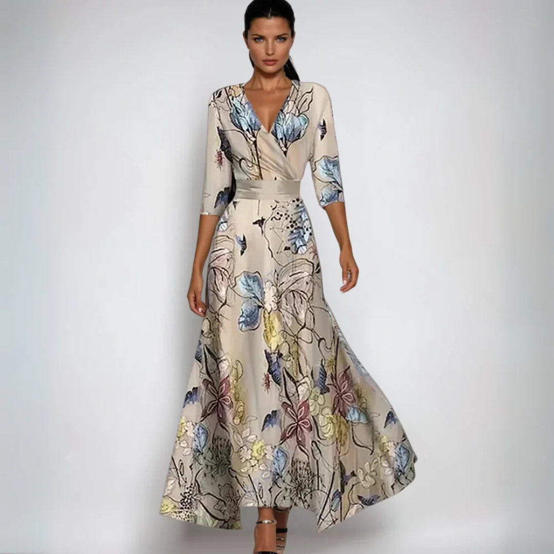 Annemiek - Vestido Floral Luxuoso