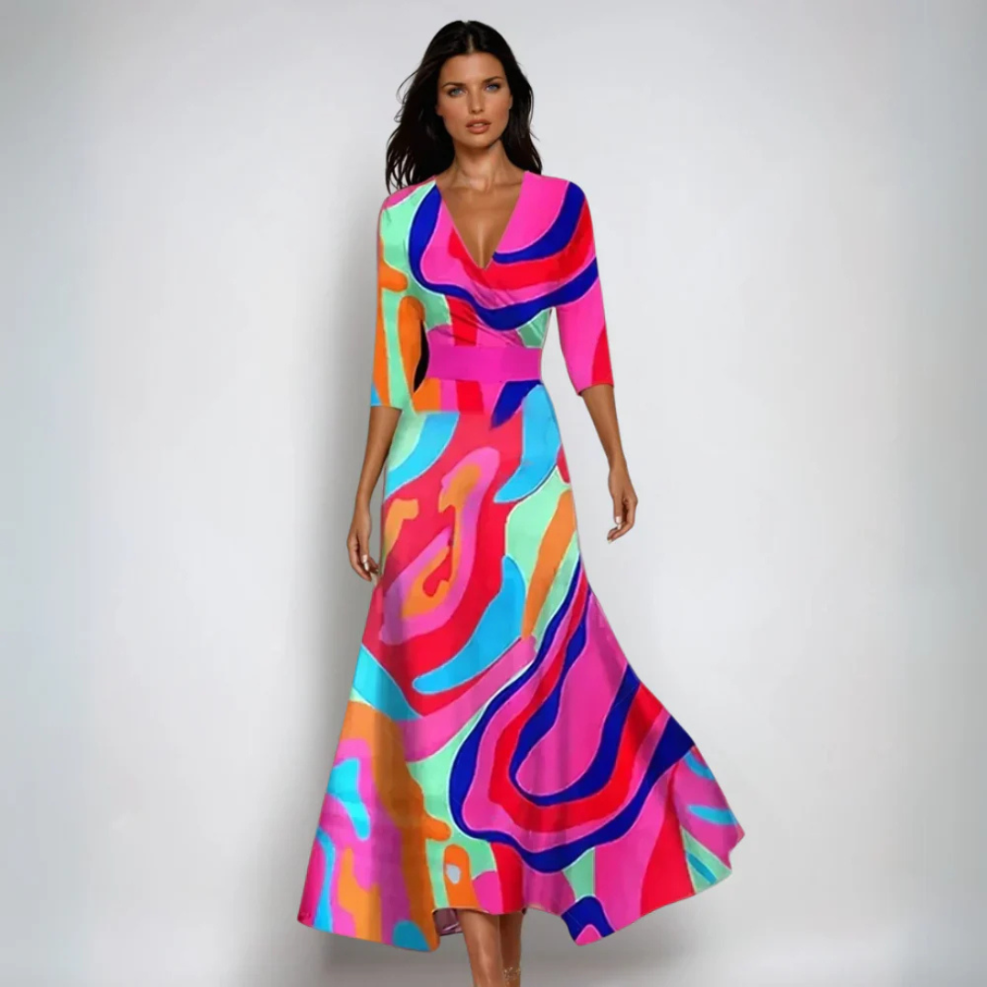Annemiek - Vestido Floral Luxuoso