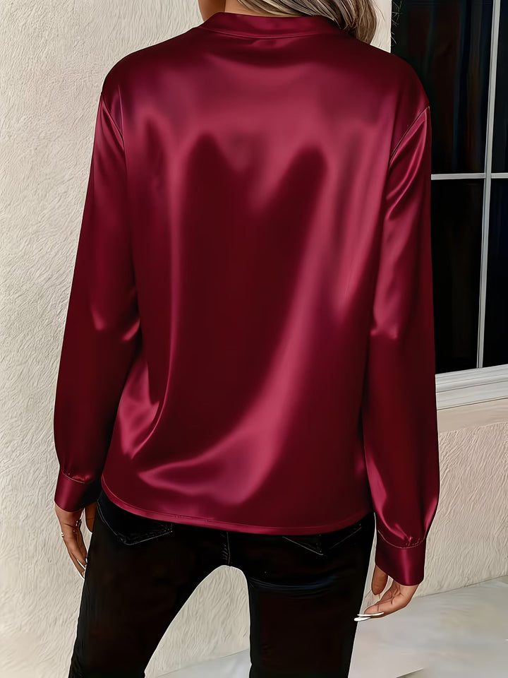 Ronika - Blusa De Manga Comprida Com Decote em V