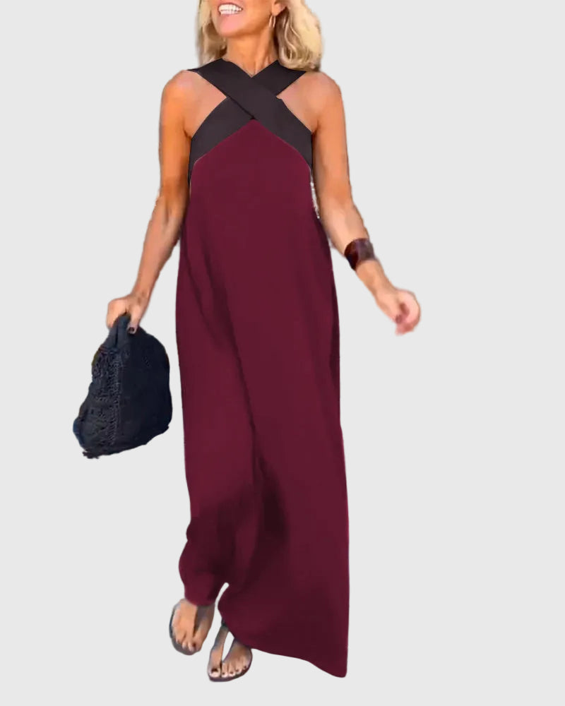 Frederikke - Vestido Maxi Elegante Com Decote Cruzado