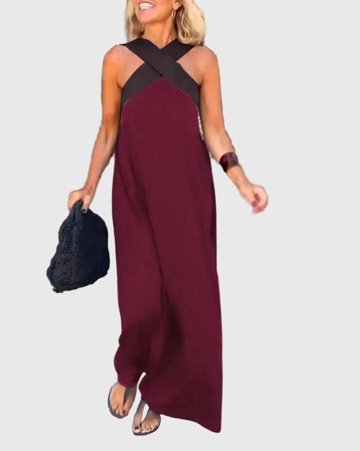 Frederikke - Vestido Maxi Elegante Com Decote Cruzado